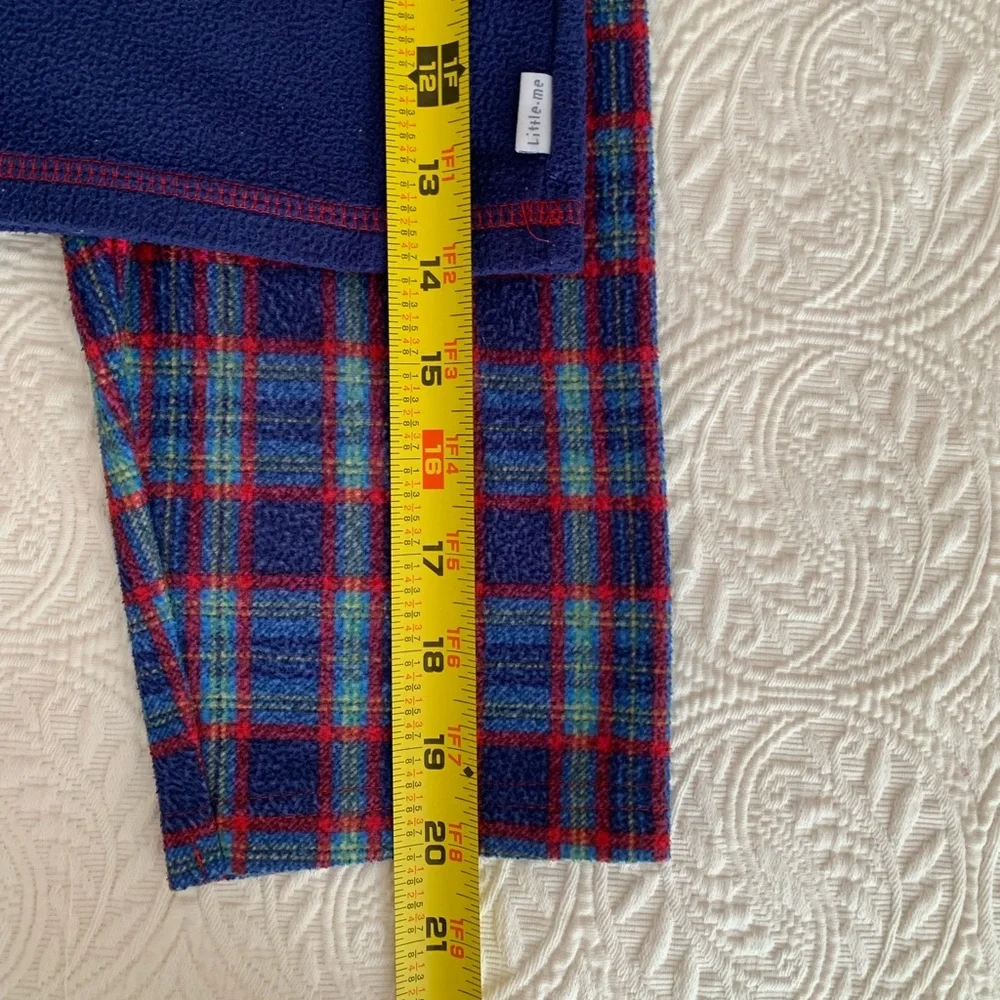 VTG Little Me Truck Pajamas Boys 3 Red Blue Fleece Set Top Pants Long Sleeve